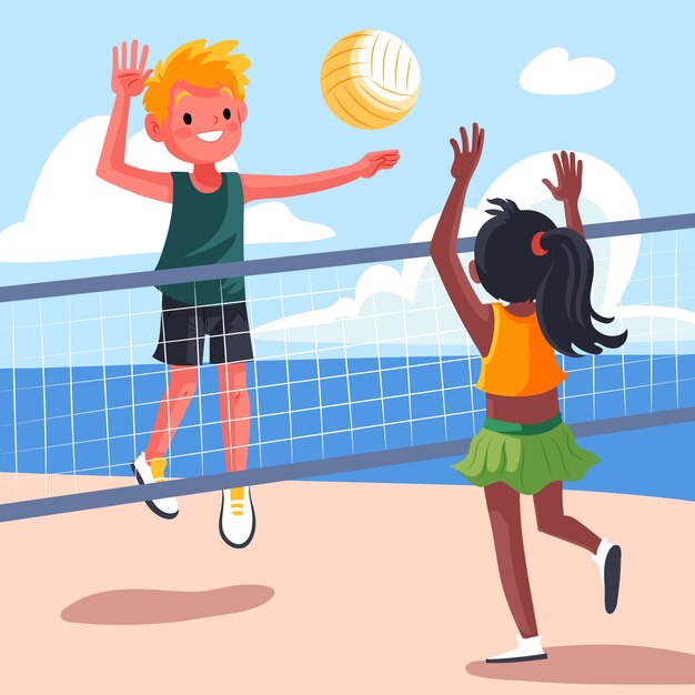 Ilustración de voleibol dibujado a mano