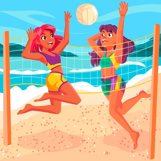 Ilustración de voleibol dibujado a mano