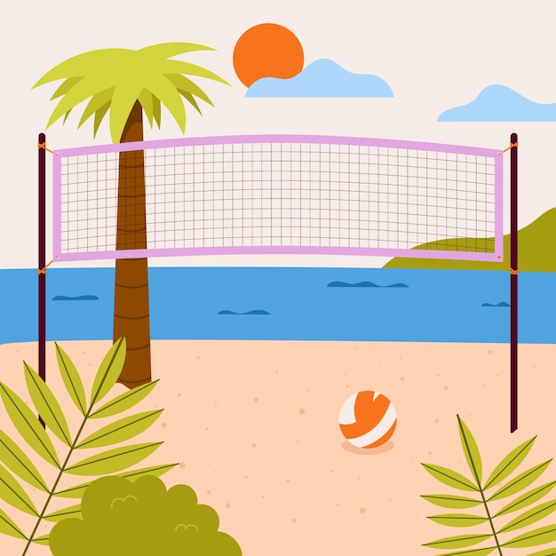Ilustración de voleibol dibujado a mano