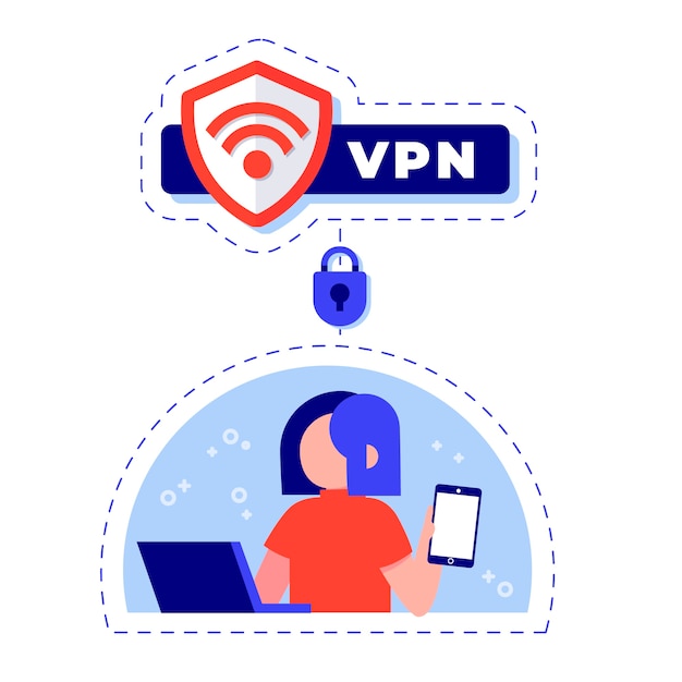 Ilustración de vpn de diseño plano