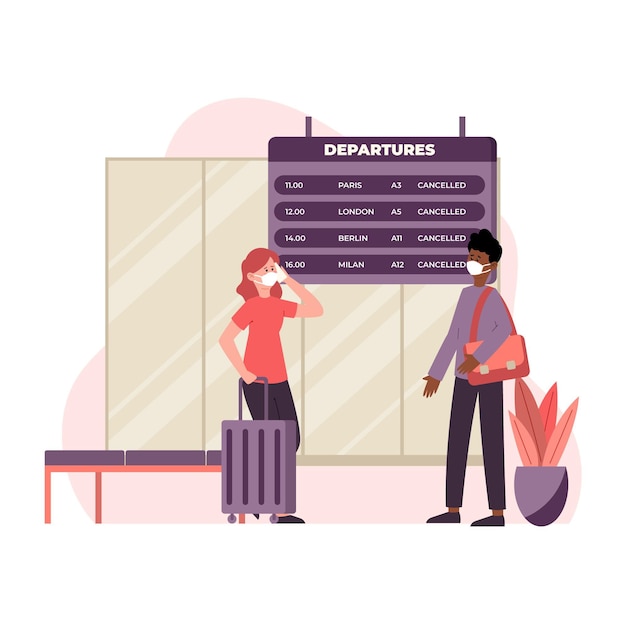 Ilustración de vuelo cancelado