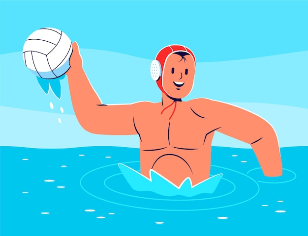 Ilustración de waterpolo dibujado a mano