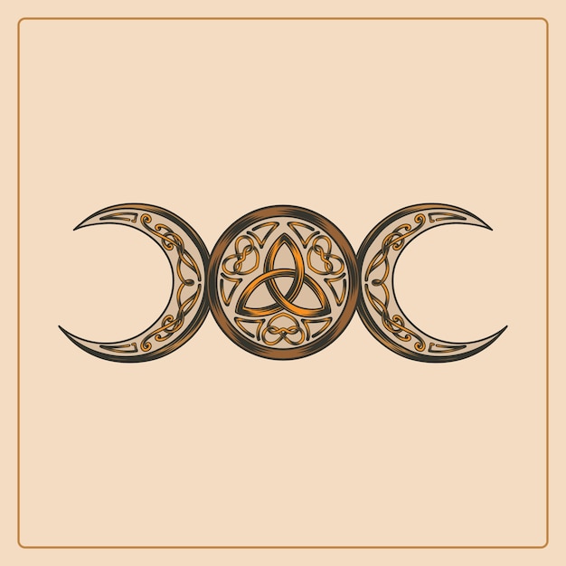 Ilustración wiccan dibujada a mano