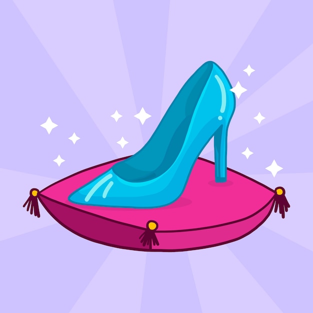 Ilustración de zapato de cristal de Cenicienta