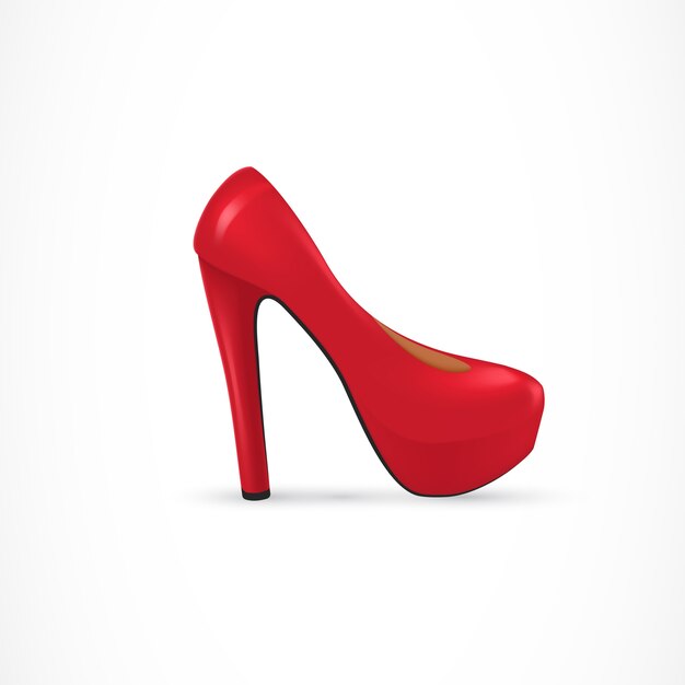 Ilustración de zapato rojo de tacón alto