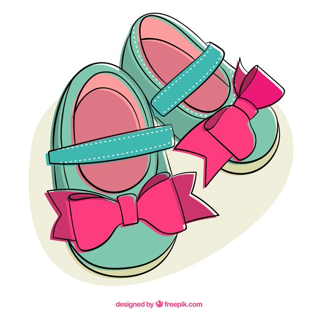 Ilustración de zapatos lindos de niña