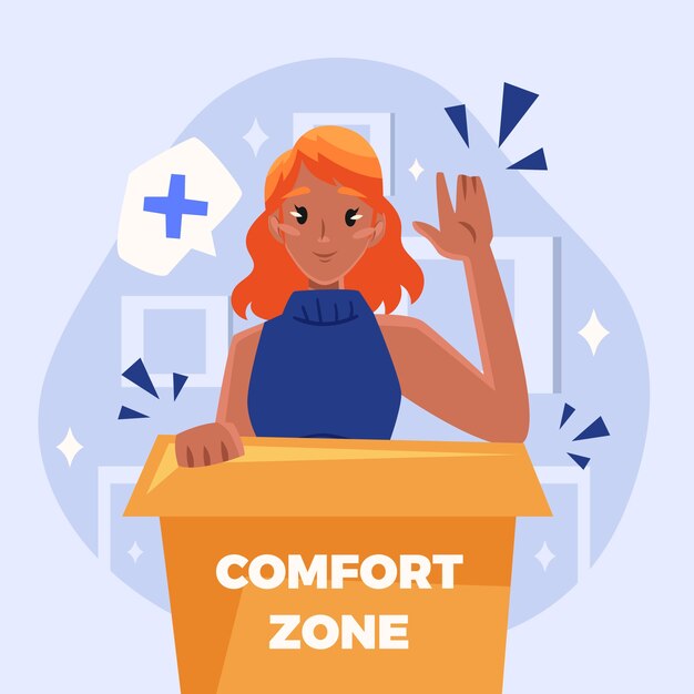 Ilustración de zona de confort dibujada a mano