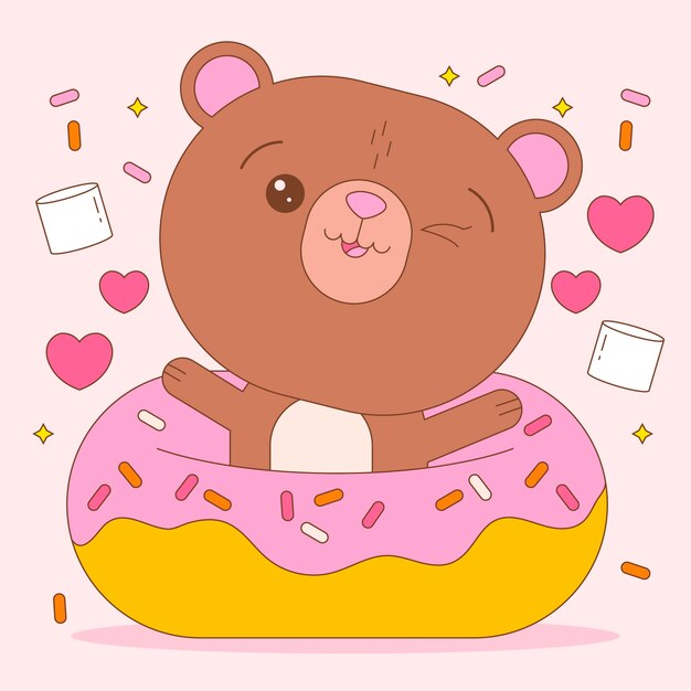 Ilustraciones de animales kawaii dibujadas a mano