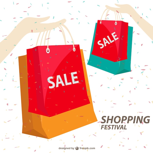 Vector gratuito ilustraciones de bolsas de rebajas