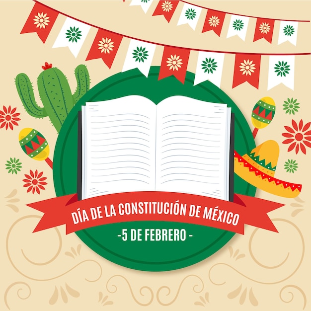 Vector gratuito ilustraciones dibujadas a mano del día de la constitución