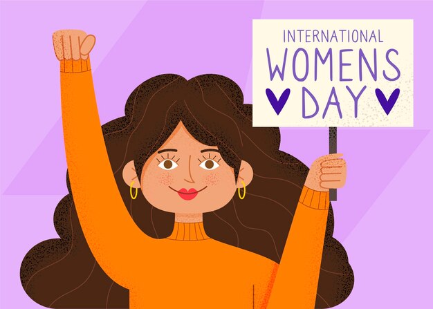 Ilustraciones dibujadas a mano del día internacional de la mujer.