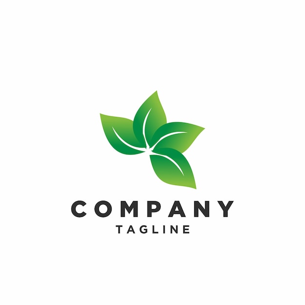 Ilustraciones de diseño colorido degradado del logotipo de la hoja