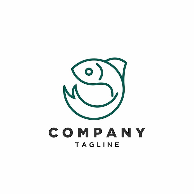 Ilustraciones de diseño colorido degradado de logotipo de pescado