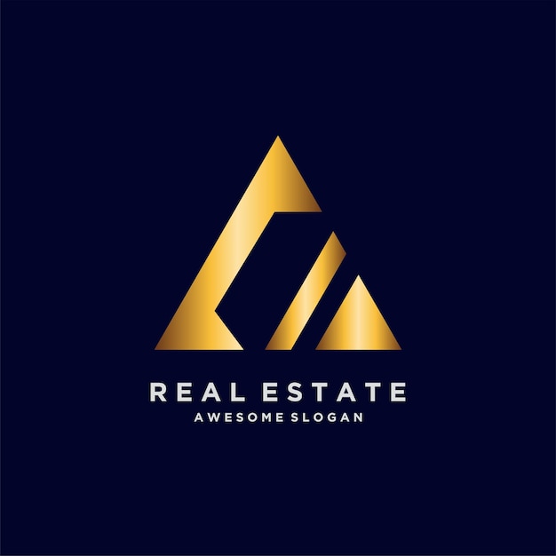 Ilustraciones de diseño de degradado de lujo de logotipo de bienes raíces