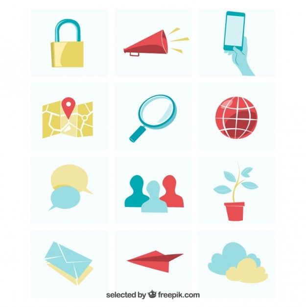 Vector gratuito ilustraciones de elementos de smartphones