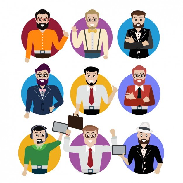 Vector gratuito ilustraciones de hombres con ropa diferente