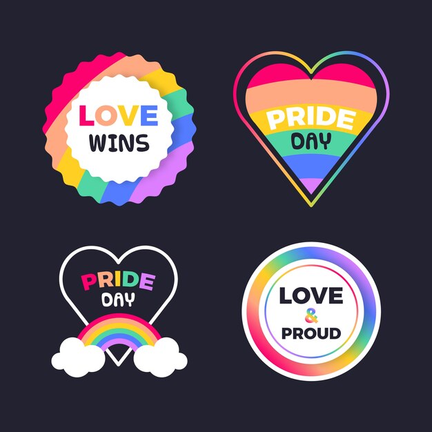 Ilustraciones de insignias del día del orgullo