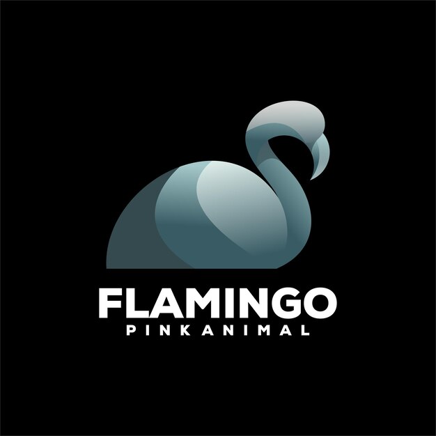 Ilustraciones de logotipo de diseño degradado de flamenco