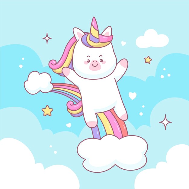Ilustraciones de personajes kawaii dibujadas a mano