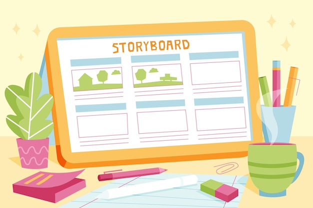 Ilustraciones de storyboard concept