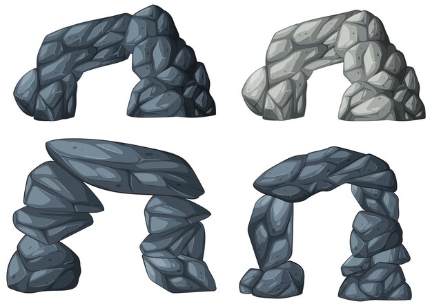 Ilustraciones vectoriales del arco de piedra