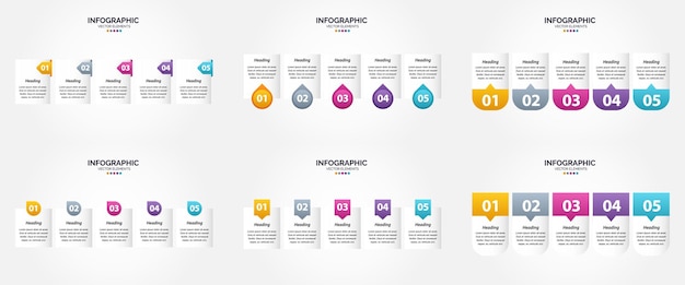 Las ilustraciones vectoriales de este conjunto son ideales para crear infografías para folletos publicitarios, volantes y revistas.