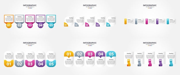 Vector gratuito las ilustraciones vectoriales de este conjunto son ideales para crear infografías para folletos publicitarios, volantes y revistas.