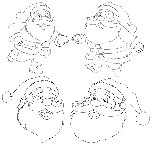 Ilustraciones vectoriales festivas de Papá Noel