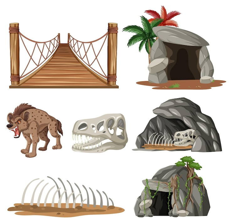 Vector gratuito ilustraciones vectoriales del mundo prehistórico