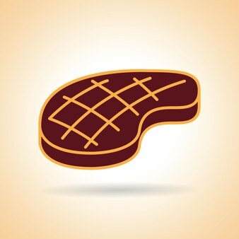 Imagen de icono plano simple para carne