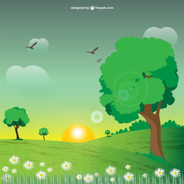 Imagen de paisaje natural vectorial