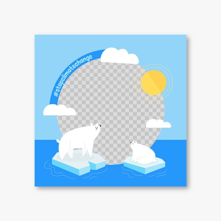 Vector gratuito imagen de perfil cambio climático marco de facebook