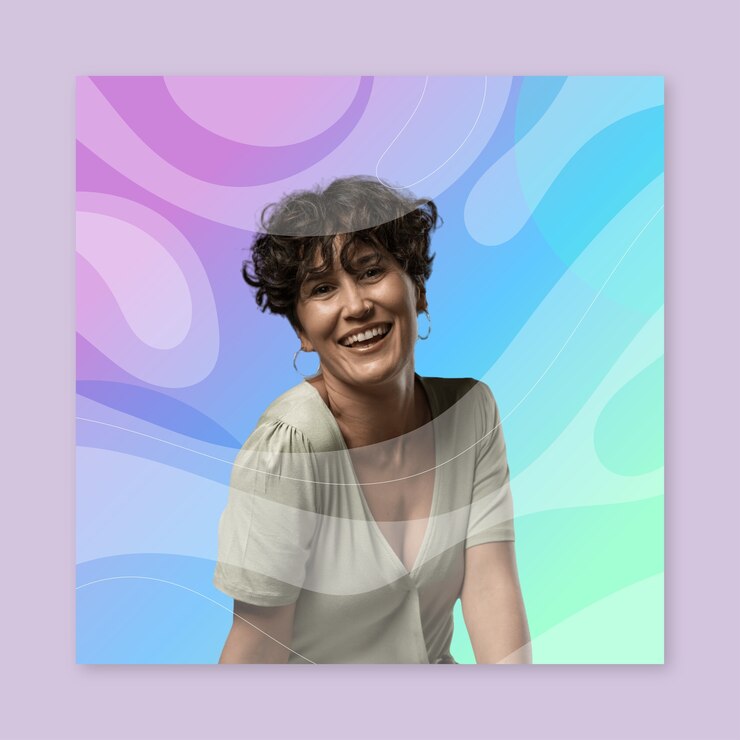 Vector gratuito imagen de perfil tiktok moderna de ondas de neón