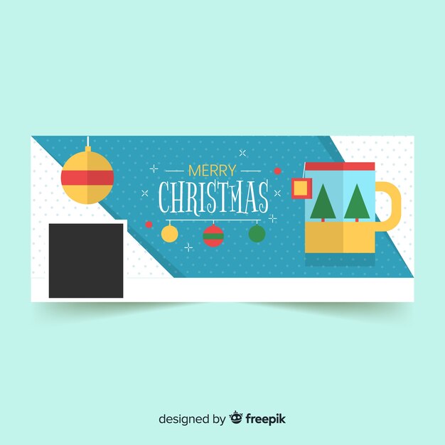 Vector gratuito imagen de portada de facebook con diseño de navidad