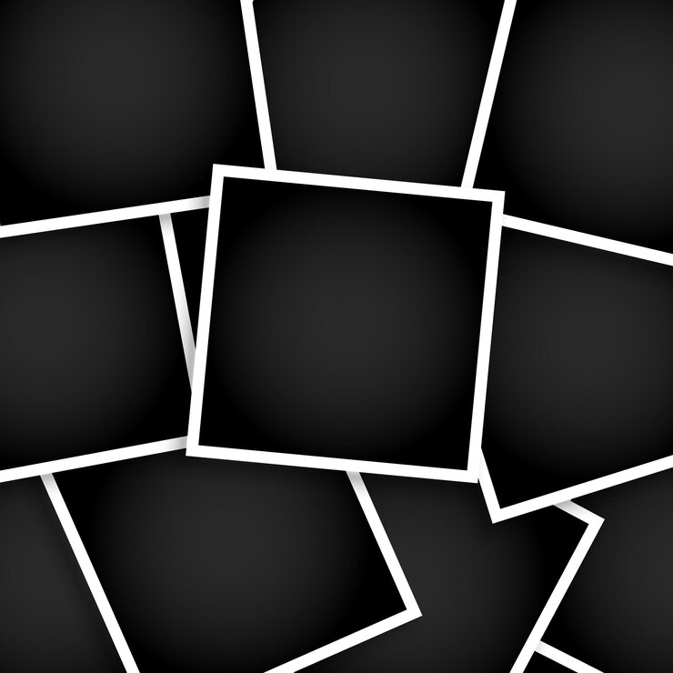 Vector gratuito imagen de visualización instantánea cuadro de borde fondo de collage con espacio vacío