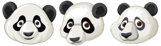 Imágenes de cara de panda de dibujos animados