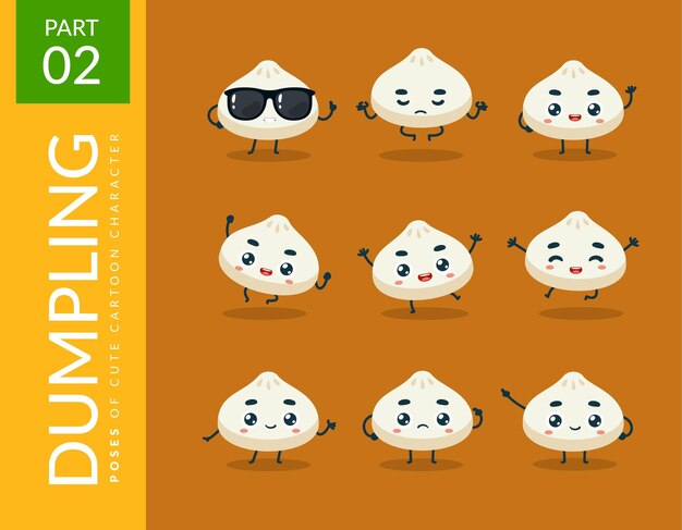 Imágenes de la mascota de Cute Dumpling. colocar.
