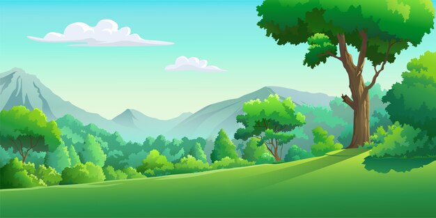 Imágenes vectoriales del bosque durante el día. | Vector Premium