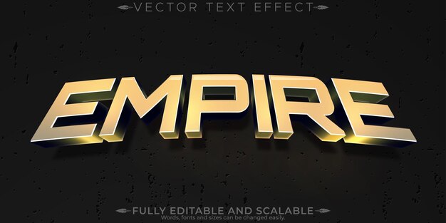Imperio efecto de texto editable estilo de texto de rey y corona editable