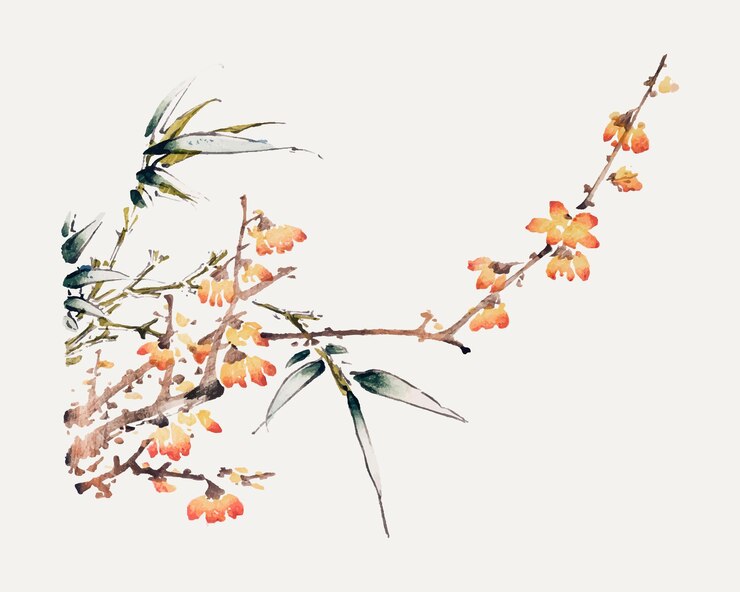 Vector gratuito impresión de arte botánico de vector de flor, remezclada de obras de arte de hu zhengyan