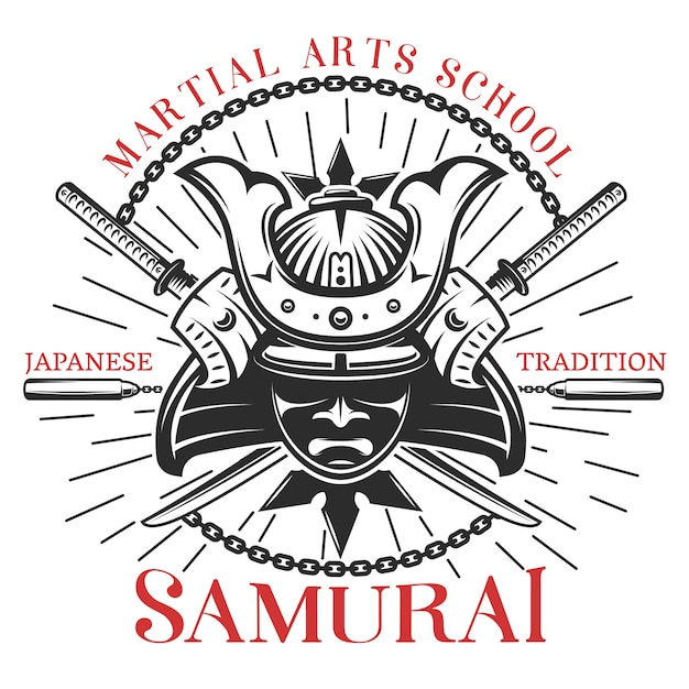 Vector gratuito impresión de artes marciales samurai