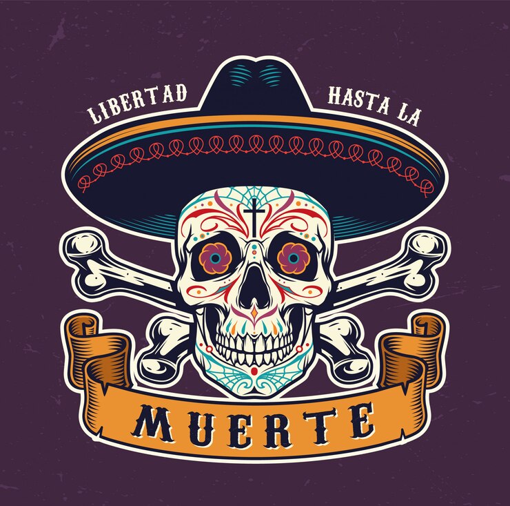 Vector gratuito impresión colorida vintage del día de muertos