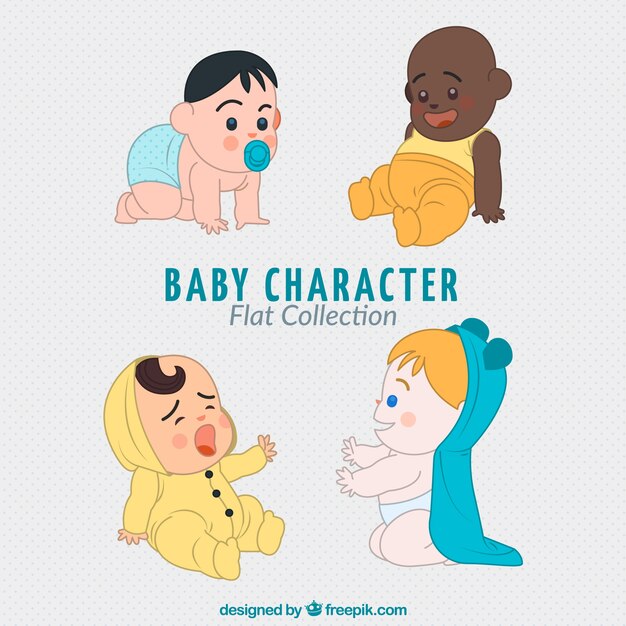 Impresionante colección plana de bebés