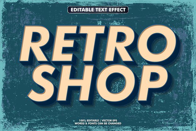 impresionante efecto de texto retro editable con textura beckground