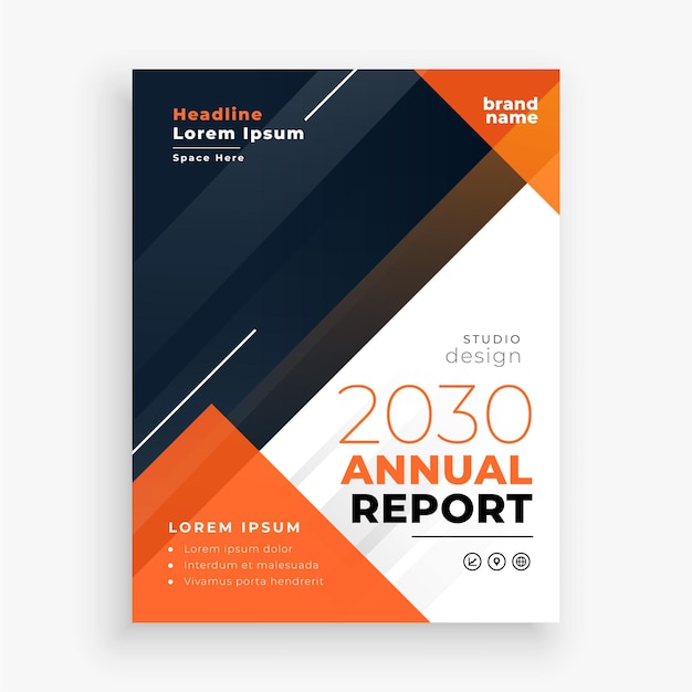impresionante informe anual de negocios diseño de folleto para información