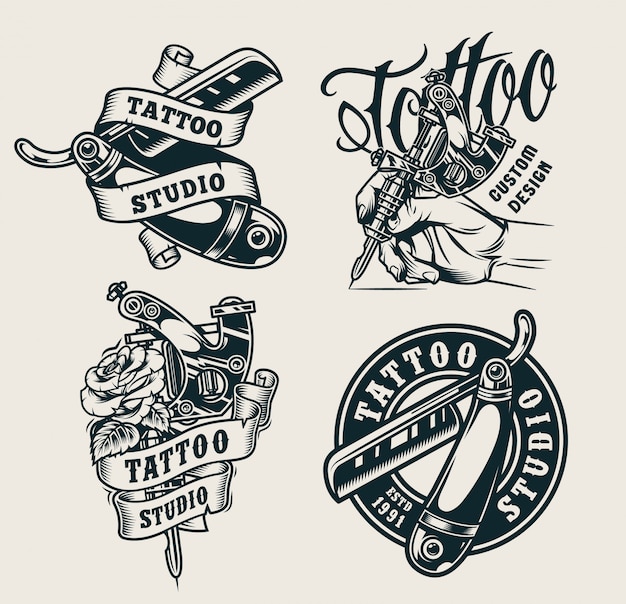 Impresiones de estudio de tatuajes vintage