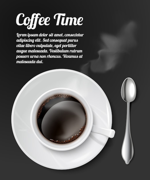 Vector gratuito imprimir con taza de café realista