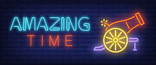 Increíble tiempo neón estilo banner
