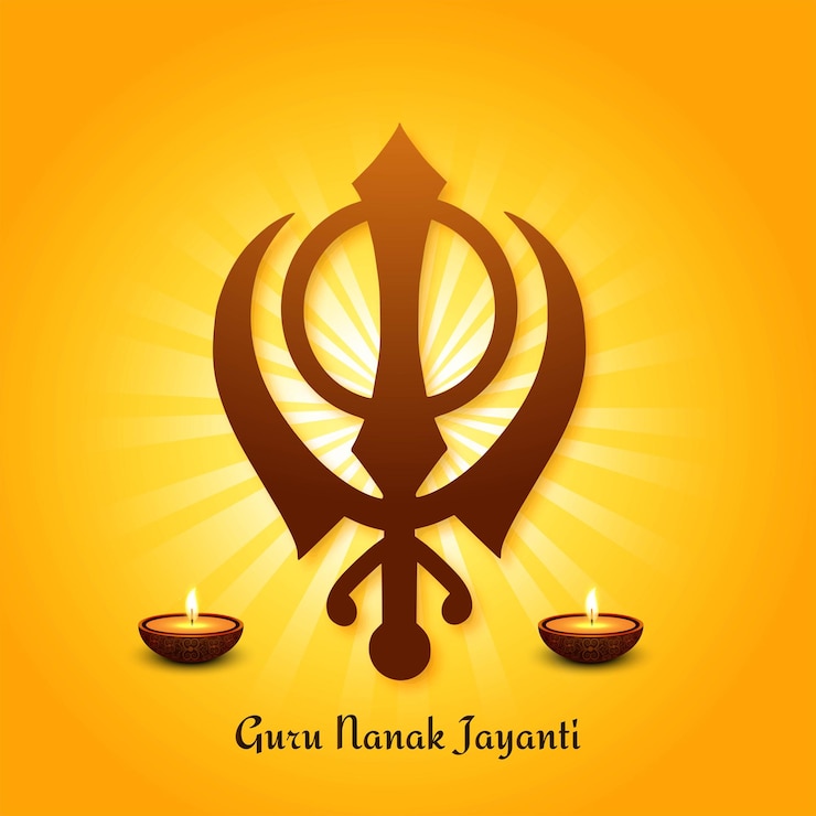 Vector gratuito india celebración hindú sikh guru nanak jayanti fondo de la tarjeta