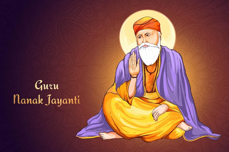 Vector gratuito india hindú sikh celebrando el cumpleaños de guru nanak jayanti